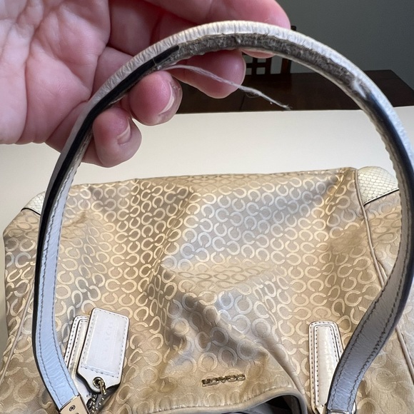 Cream/Gold Coach Purse - Picture 12 of 12